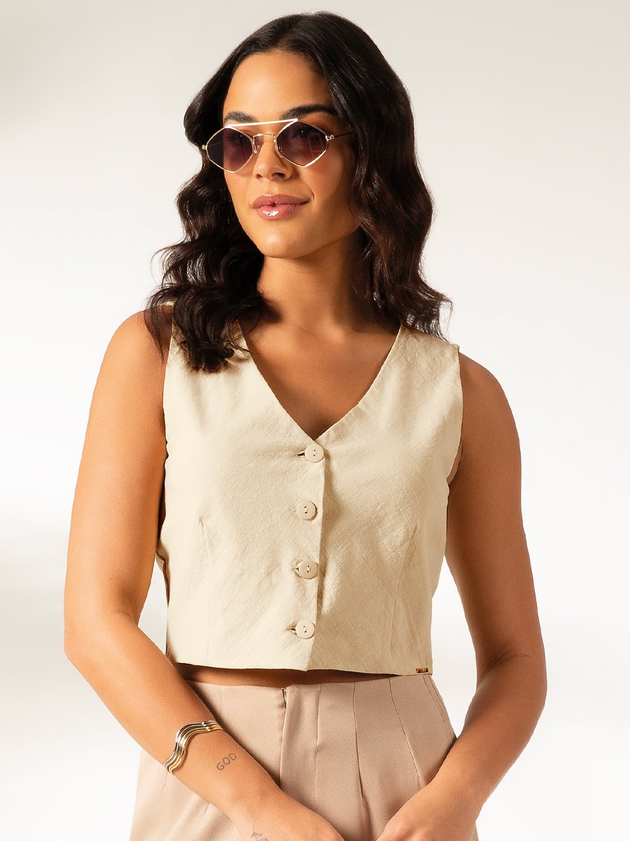 03 colete classico feminino cotton cativa