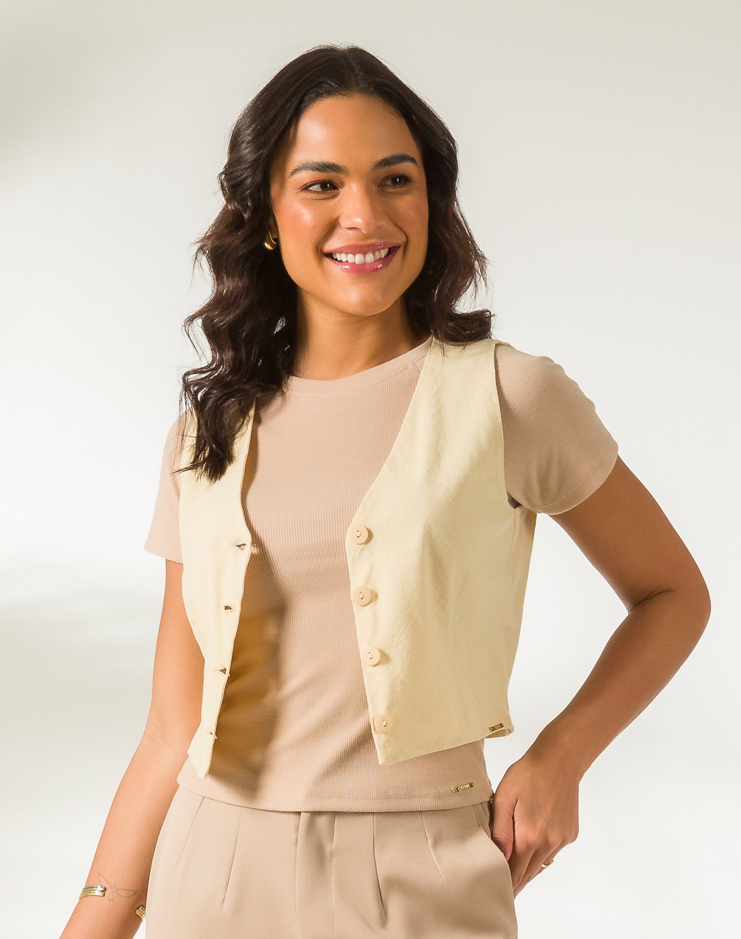 07 colete classico feminino cotton cativa
