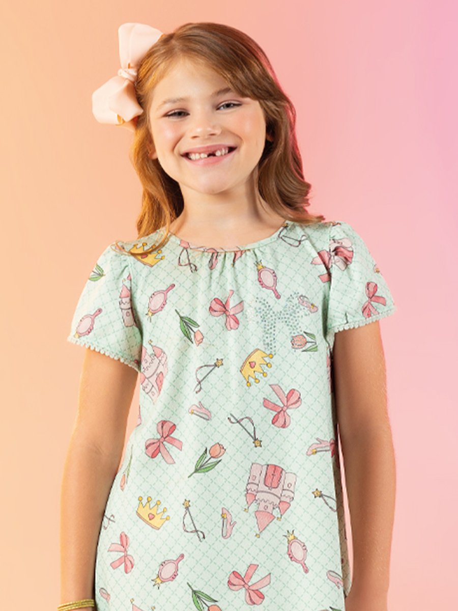 04 vestido estampado com strass cativa kids