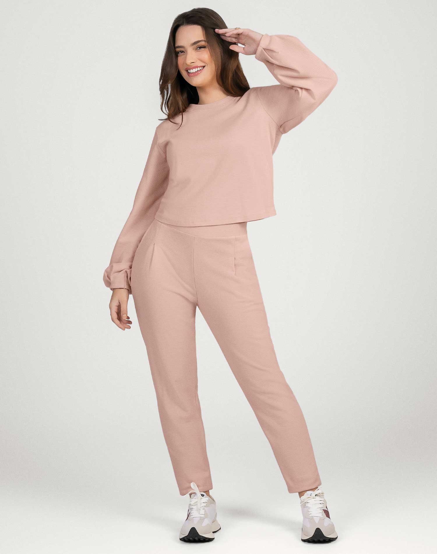 Conjunto Feminino de Moletom Comfy e Básico Cativa Rosa