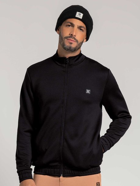Jaqueta Masculina Adulto de Moletom com Zíper Exco Preto