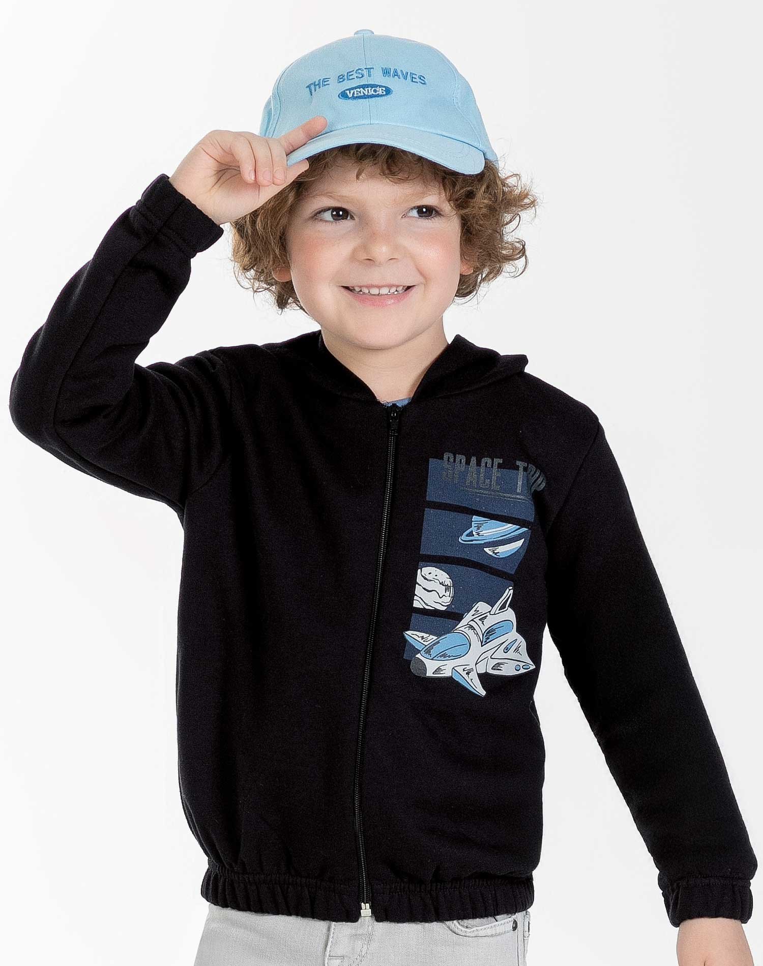 Jaqueta masculina infantil estilosa Cativa Kids Preto